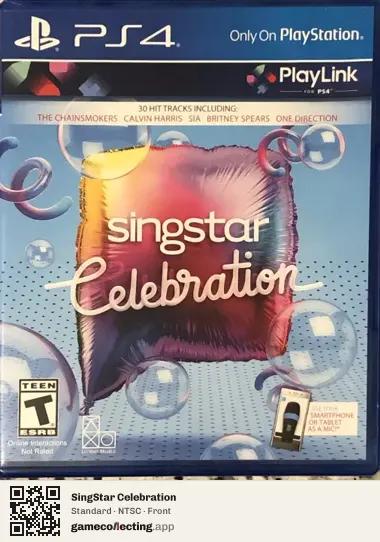 SingStar Celebration PlayStation 4, NTSC box front