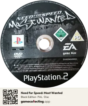 Need for Speed: Most Wanted PlayStation 2, PAL disc