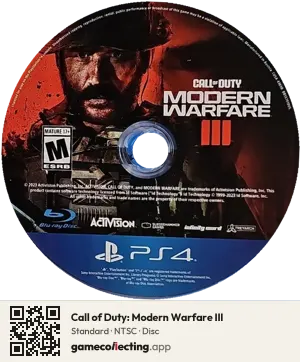 Call of Duty: Modern Warfare III PlayStation 4, NTSC disc