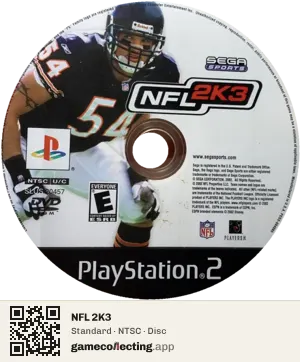 NFL 2K3 PlayStation 2, NTSC disc