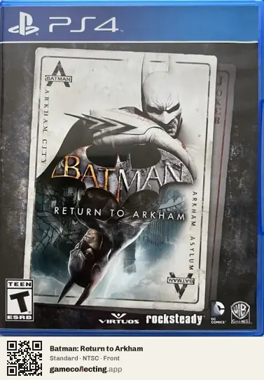 Batman: Return to Arkham PlayStation 4, NTSC box front