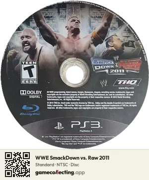 WWE SmackDown vs. Raw 2011 PlayStation 3, NTSC disc