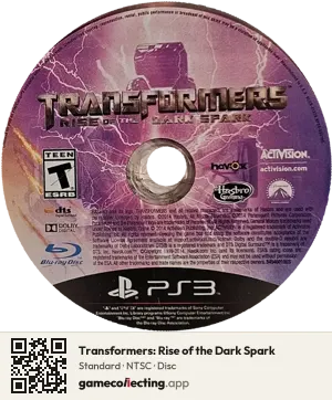 Transformers: Rise of the Dark Spark PlayStation 3, NTSC disc