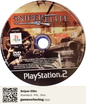 Sniper Elite PlayStation 2, PAL disc