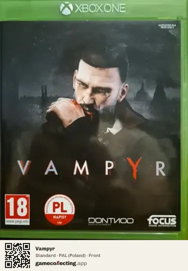 Vampyr Xbox One, Poland box front
