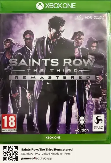 Saints Row: The Third Remastered Xbox One, United Kingdom box front