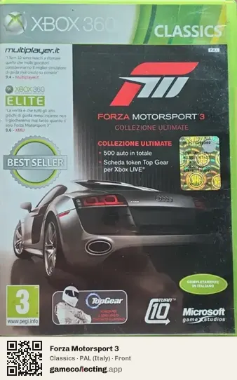 Forza Motorsport 3 Xbox 360, Italy box front