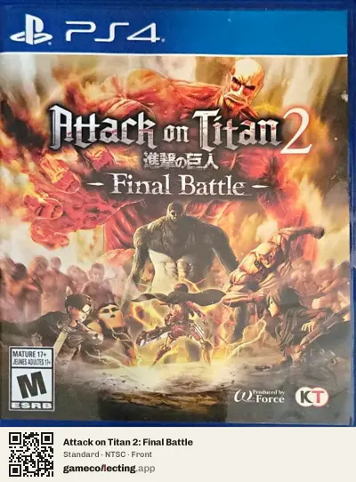Attack on Titan 2: Final Battle PlayStation 4, NTSC box front