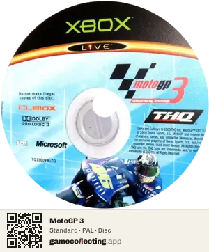 MotoGP 3 Xbox, PAL disc