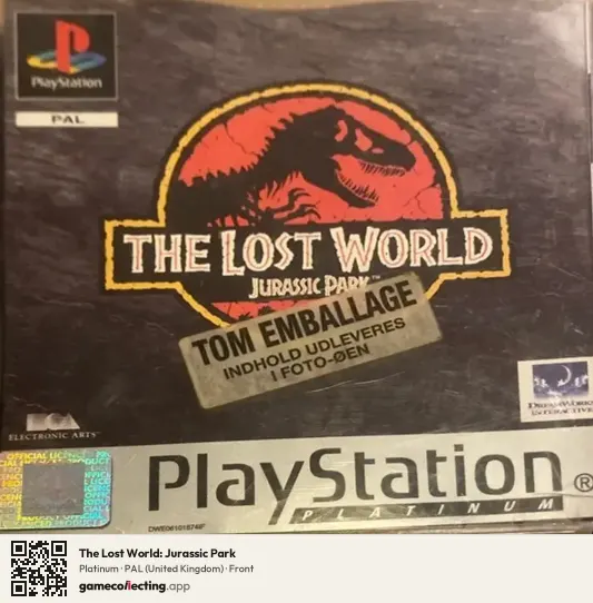 The Lost World: Jurassic Park PlayStation, United Kingdom box front