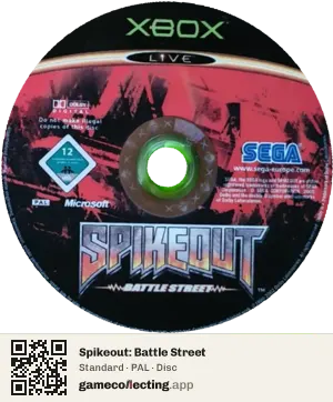 Spikeout: Battle Street Xbox, PAL disc