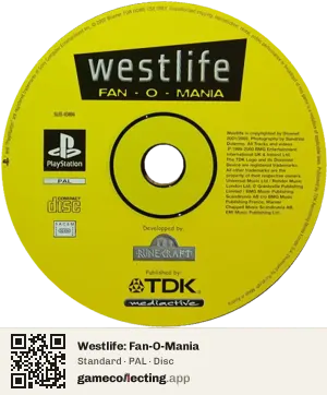 Westlife: Fan-O-Mania PlayStation, PAL disc