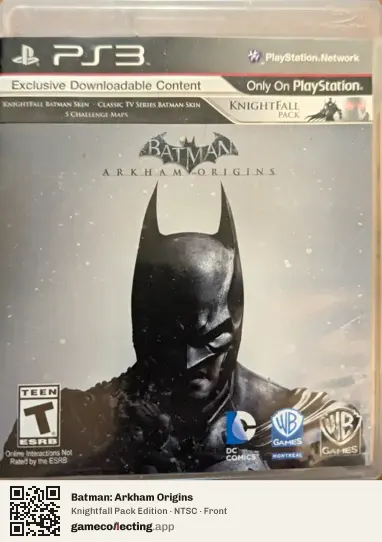 Batman: Arkham Origins PlayStation 3, NTSC box front