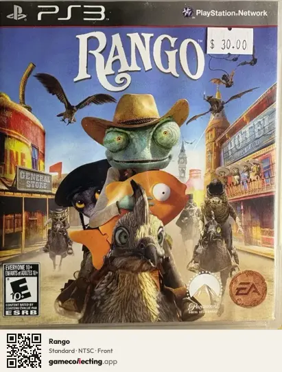 Rango PlayStation 3, NTSC box front