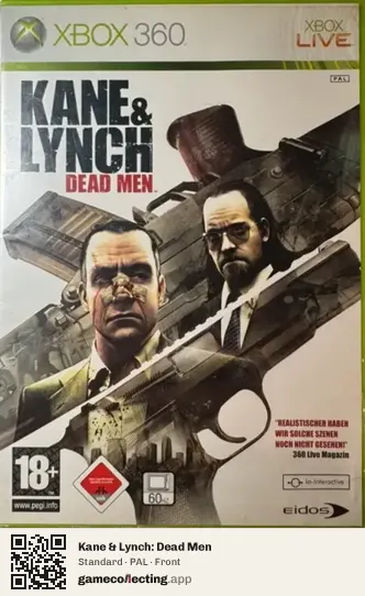 Kane & Lynch: Dead Men Xbox 360, PAL box front