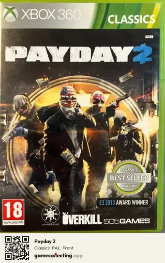 Payday 2 Xbox 360, PAL box front