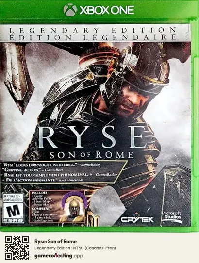 Ryse: Son of Rome Xbox One, Canada box front