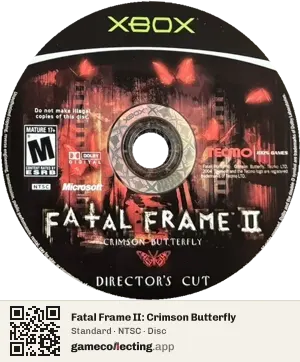 Fatal Frame II: Crimson Butterfly Xbox, NTSC disc