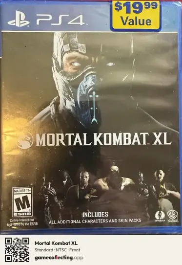 Mortal Kombat XL PlayStation 4, NTSC box front