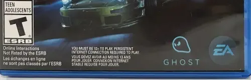 Need for Speed, the ESRB box on its front