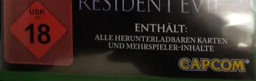Resident Evil 6, the USK square on its front