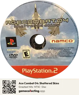 Ace Combat 04: Shattered Skies PlayStation 2, NTSC disc