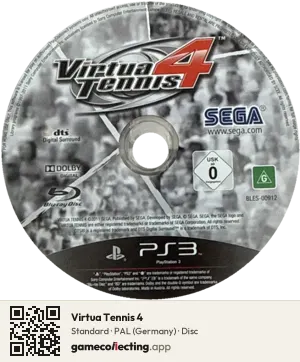 Virtua Tennis 4 PlayStation 3, PAL disc