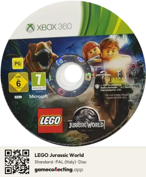 LEGO Jurassic World Xbox 360, PAL disc