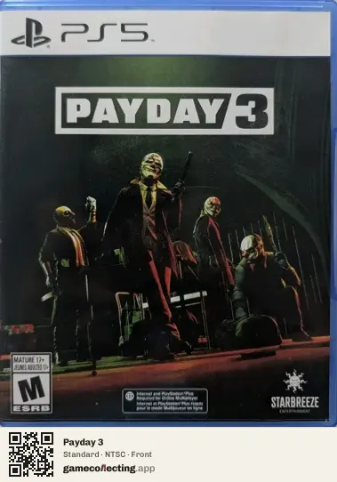 Payday 3 PlayStation 5, NTSC box front