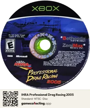 IHRA Professional Drag Racing 2005 Xbox, NTSC disc