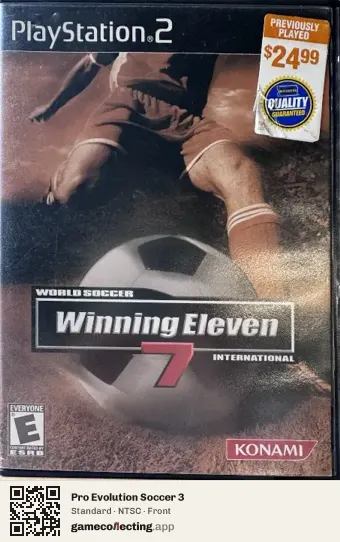 Pro Evolution Soccer 3 PlayStation 2, NTSC box front