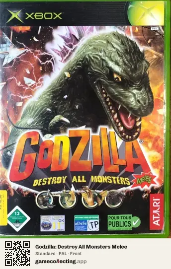 Godzilla: Destroy All Monsters Melee Xbox, PAL box front