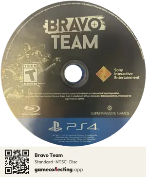 Bravo Team PlayStation 4, NTSC disc