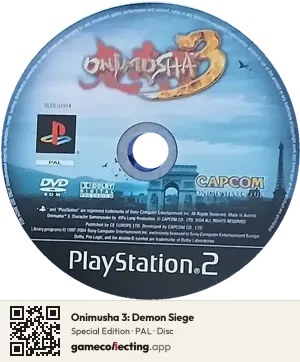 Onimusha 3: Demon Siege PlayStation 2, PAL disc