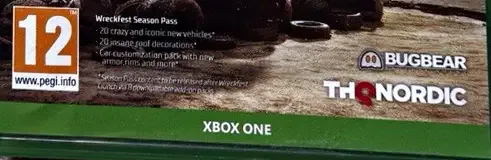 Wreckfest, the PEGI square on its front