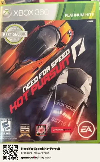 Need for Speed: Hot Pursuit Xbox 360, NTSC box front