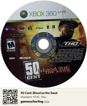 50 Cent: Blood on the Sand Xbox 360, NTSC disc
