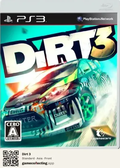 Dirt 3 PlayStation 3, Asia box front
