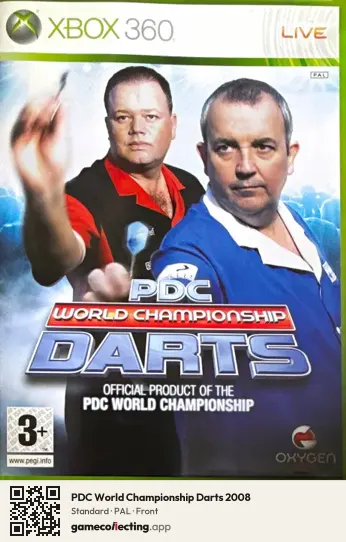 PDC World Championship Darts 2008 Xbox 360, PAL box front