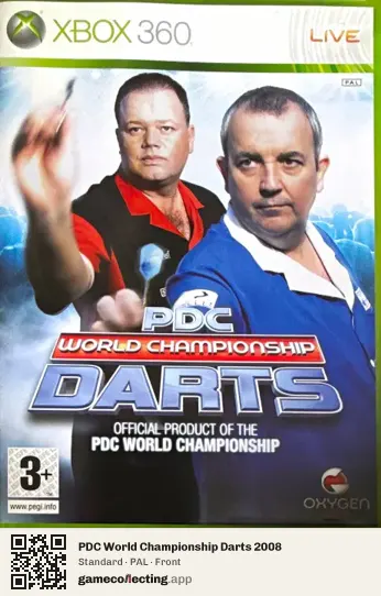 PDC World Championship Darts 2008 Xbox 360, PAL box front