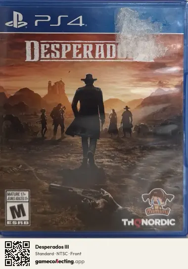 Desperados III PlayStation 4, NTSC box front