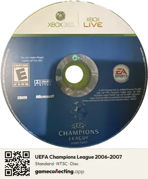UEFA Champions League 2006-2007 Xbox 360, NTSC disc