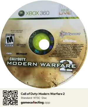 Call of Duty: Modern Warfare 2 Xbox 360, NTSC disc