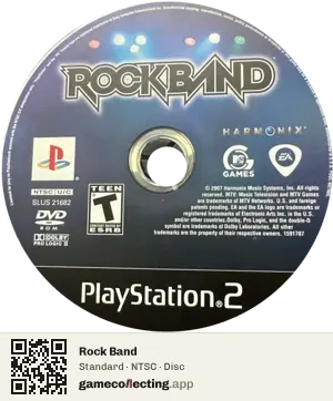 Rock Band PlayStation 2, NTSC disc