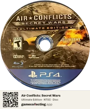 Air Conflicts: Secret Wars PlayStation 4, NTSC disc