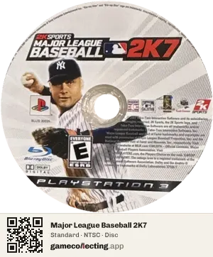 Major League Baseball 2K7 PlayStation 3, NTSC disc