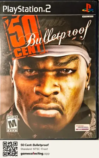 50 Cent: Bulletproof PlayStation 2, NTSC box front