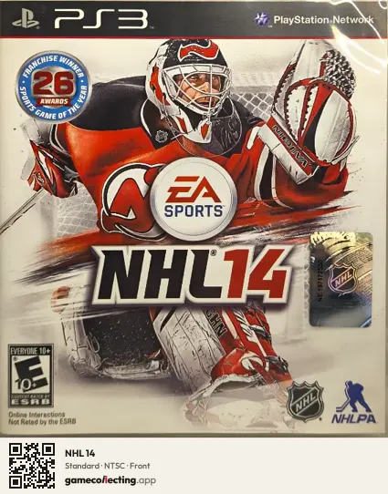 NHL 14 PlayStation 3, NTSC box front