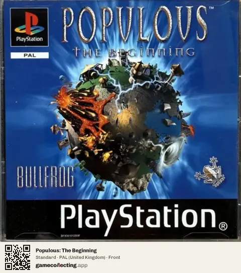 Populous: The Beginning PlayStation, United Kingdom box front