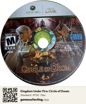 Kingdom Under Fire: Circle of Doom Xbox 360, NTSC disc
